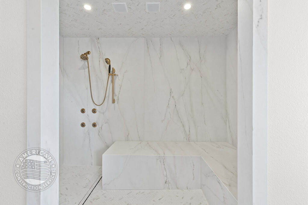 Luxury shower remodel by American Construction Services, Corp.