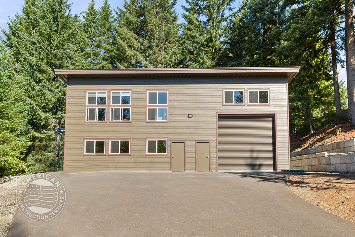 Exterior of steel building built by American Construction Services, Corp.